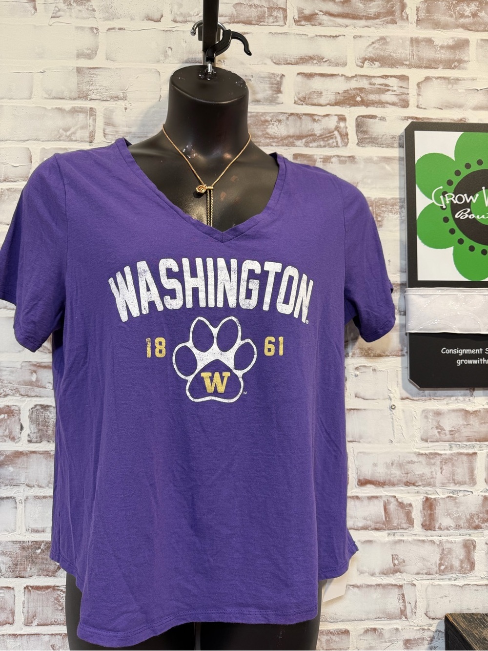 Washington UW Purple Paw V‑Neck Tee xL